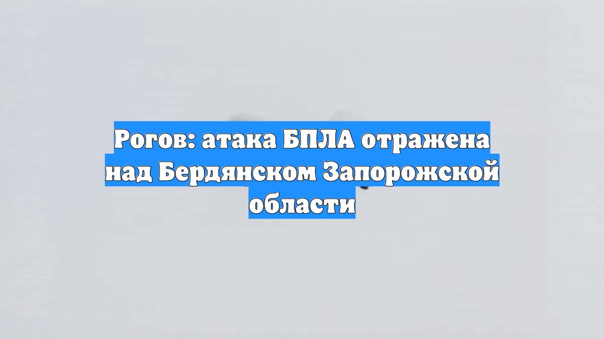 Рогов: атака БПЛА отражена над Бердянском Запорожской области