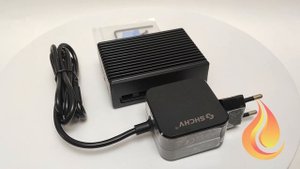 Алюминиевый корпус для Raspberry Pi 5  с силиконовыми радиаторами и блоком питания на 27 ватт