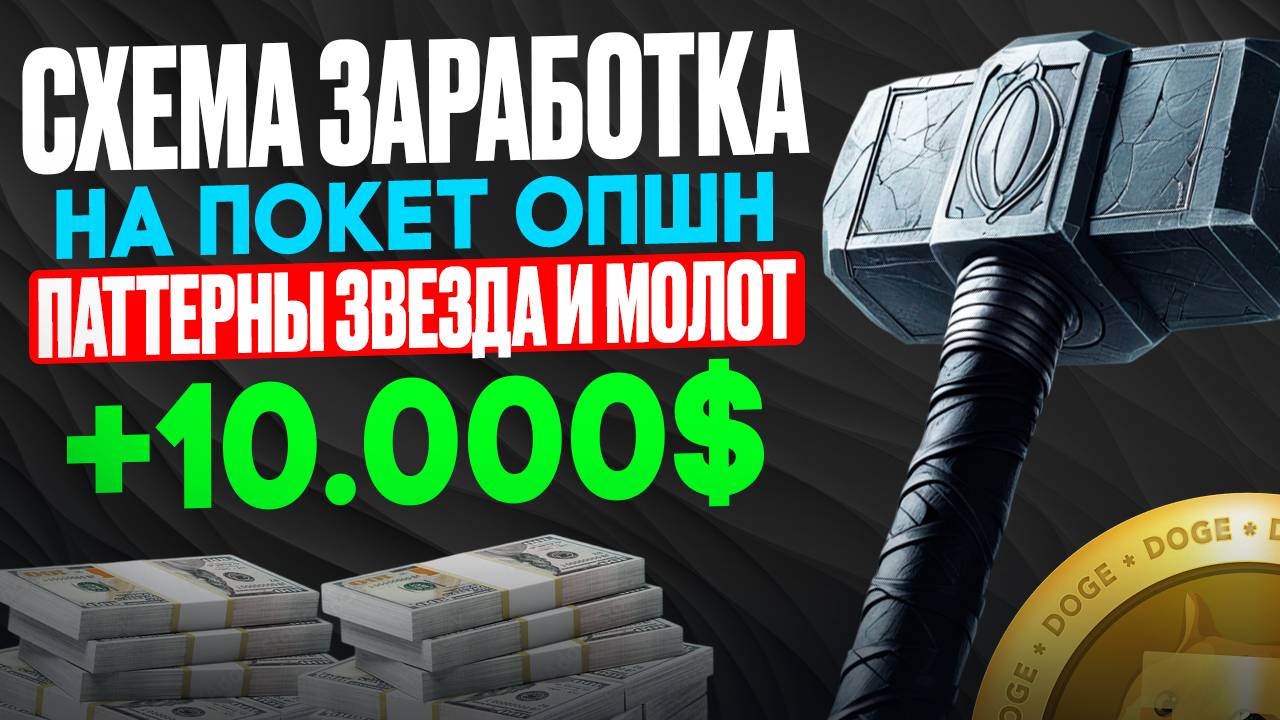 ЖЕСТКАЯ схема для ПОДНЯТИЯ на ПОКЕТ ОПШН | Паттерны Звезда и Молот | Бинарные опционы обучение