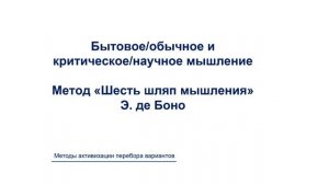 Мозговой штурм. Морфологический анализ.