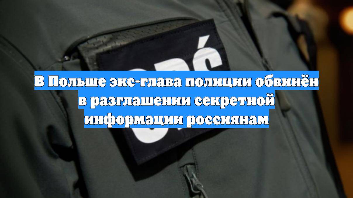В Польше экс-глава полиции обвинён в разглашении секретной информации россиянам