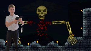 НАШЛИ ПЕРВОГО БОССА В ИГРЕ ТЕРРАРИЯ