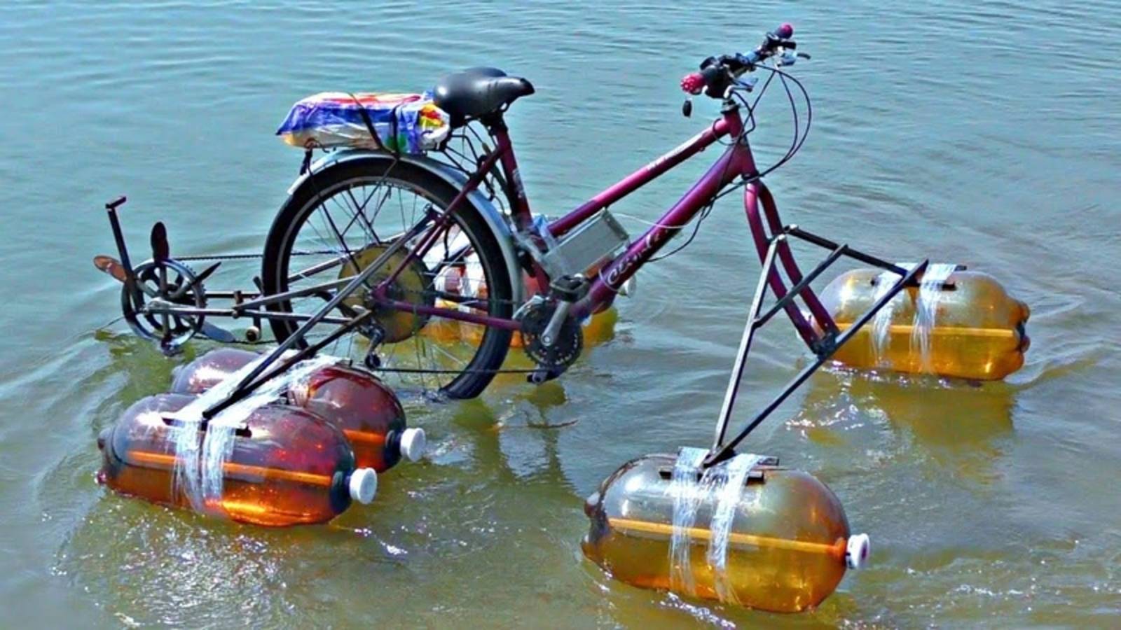 ✅ Езда Электро- Велосипеда по воде ⚓ Это возможно! АкваВел своими руками катамаран