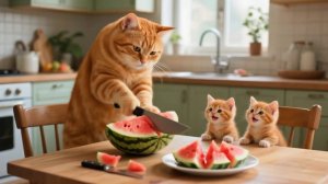 Котики и арбуз