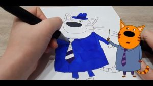 Мультик три кота. Рисуем папу из трех котов