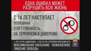 Транспортная полиция предупреждает об ответственности за совершение диверсий и терактов