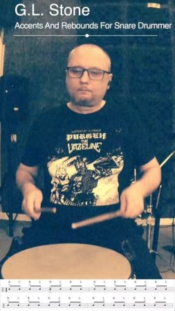 Из учебника G. L. Stone - Accents And Rebounds For Snare Drummer. Упражнение 1.
