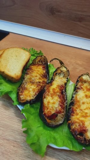 Запеченные баклажаны с помидорами и сыром в аэрогриле demiand😻