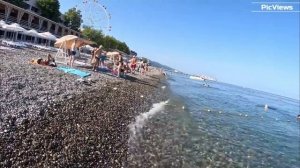 Сочи Лазаревское пляж Калипсо сегодня 17 июля 2025. Обстановка на море, погода сейчас в Лазаревском
