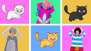 Детская песенка мультик про три кота на английском языке. Физминутка с движениями для детей. Зарядка