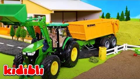 Игрушечные тракторы для детей 🚜 Фермерские грузовики и тракторы для малышей