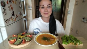 Мукбанг🍲Гороховый суп, бутерброды с салом🤤👍