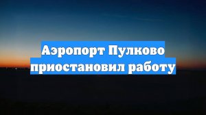 Аэропорт Пулково приостановил работу