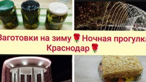 Торт Наполеон попытка N2🌹Заготовка огурцов на зиму🌹Ночная прогулка парк Облаков Краснодар 2025