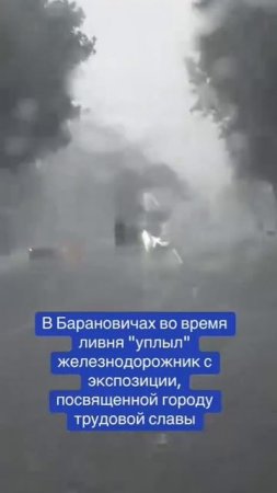 В Беларуси во время ливня в свободное плавание отправилась скульптура железнодорожника.