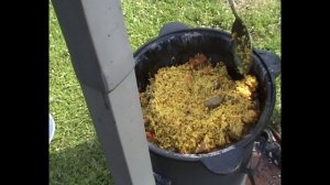Готовим плов на даче.Виноград после обрезки.