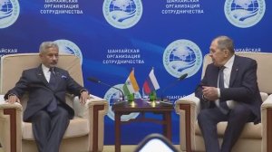 С.В.Лавров и С.Джайшанкар Индия «на полях» заседания СМИД ШОС, Тяньцзинь, 15 июля 2025 года