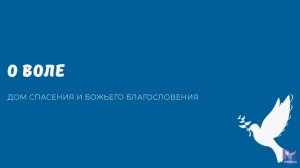 О ВОЛЕ. Видео взято с канала ДСББ - Дом спасения и Божьего благословения