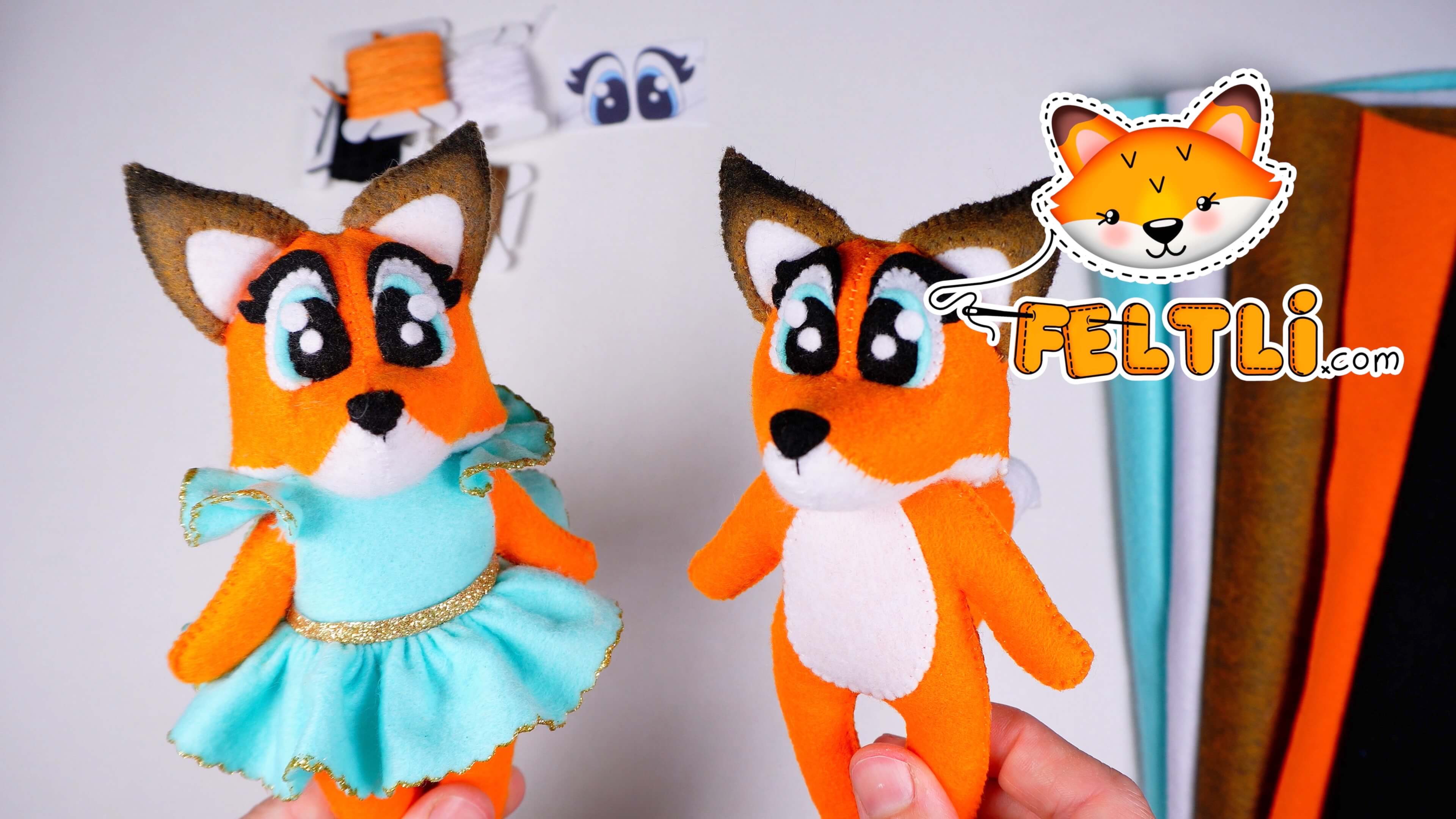 Мастер-класс объёмная Лисичка из фетра / Игрушка Лисичка своими руками / Выкройка лисички