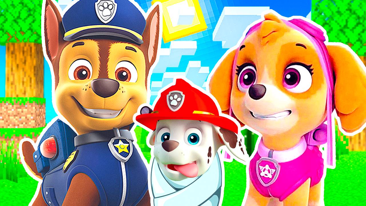 РОДИЛСЯ РЕБЁНОК У СЕМЬИ ЩЕНЯЧИЙ ПАТРУЛЬ в МАЙНКРАФТ PAW PATROL МУЛЬТИК МАРШАЛ ГОНЩИК СКАЙ смотреть онлайн