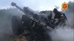 Боевая работа расчёта гаубицы «Д-30» на Херсонском направлении  💥 Артиллеристы 49-й армии нанесл...