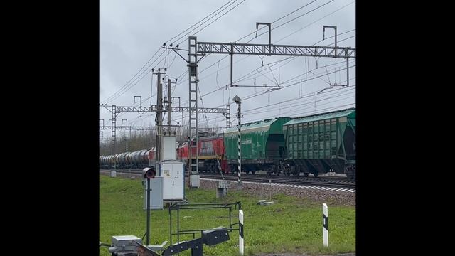 Поезда - маневровый тепловоз и грузовой электровоз