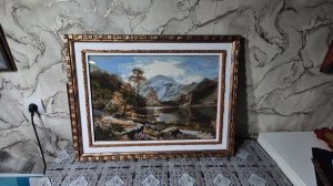 Вышивка крестиком.  Как выглядит Август от Овен и моё самодельное оформление Озеро Лох Ломонд