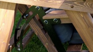 Садовые качели Royal Family LYON деревянные трёхместные (серые подушки)