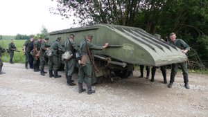 Перемещение понтонного прицепа Pf.11 (Pontonwagen), съёмки фильма "Василий Тёркин", 3 августа 2024