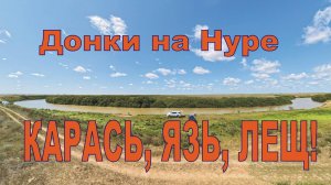 КАРАСЬ, ЯЗЬ, ЛЕЩ на донки на реке Нура, Рыбалка в Казахстане