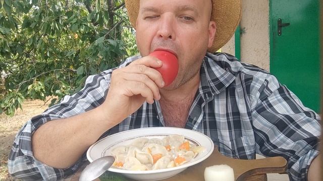 ОБЖОР суп из пельменей/мукбанг/еда на камеру/обед