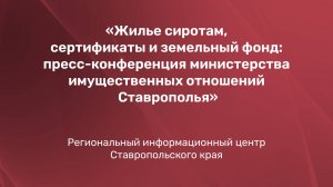 Жилье сиротам, сертификаты и земельный фонд: пресс-конференция министерства имущественных отношений