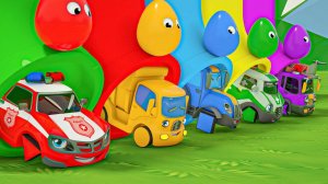 Красивые яйца меняют форму автомобильных колес - Детские стишки и песенки (Английский детям)