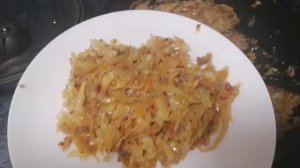 Капуста тушёная с фаршем, второе блюдо.