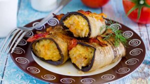 Крученые баклажаны. РУЛЕТИКИ ИЗ БАКЛАЖАНОВ С КУРИЦЕЙ.