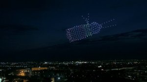 Шоу дронов на День космонавтики в Великом Новгороде