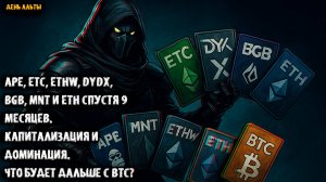 APE, ETC, ETHW, DYDX, BGB, MNT и ETH. Альтсезон, Капитализация и Доминация Что будет с BTC