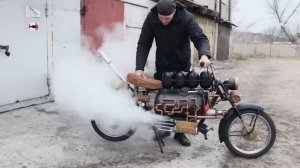 МОЩЬ! НА ПАРОВОМ ДВИГАТЕЛЕ! Мотоцикл 1923 года!