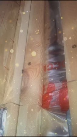 1000029442.mp4 (Собака наблюдает за планированием крепления имитации бруса, каркаса в доме А-фрейм)