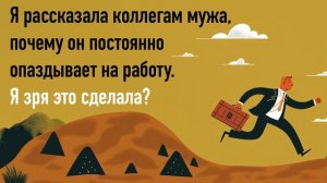 Я рассказала коллегам мужа, почему он постоянно опаздывает на работу. Я зря это сделала?