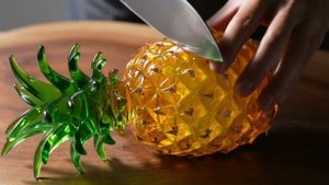 🍏 ИИ-АСМР Это настоящий фрукт! ИИ режет фрукты в стекле — приятная нарезка фруктов 🎧✨