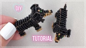 Как сделать 3D Объемную собаку:  Такса  из бисера параллельным плетением