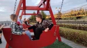 Встретили закат на Набережной в Казани