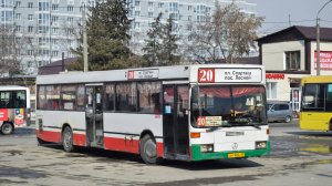 Автобус Mercedes-Benz O405N (АН 484 22). Покатушки по Барнаулу/ Ride on the Mercedes-Benz O405N bus