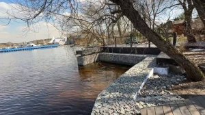 Габионное берегоукрепление с декоративной обшивкой, д. Новоалександрово