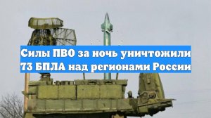 Силы ПВО за ночь уничтожили 73 БПЛА над регионами России