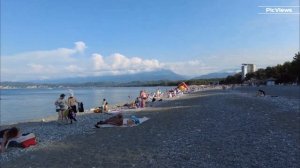 Абхазия Пицунда Центральный пляж сегодня  18 июля 2025. Море и погода в Абхазии сейчас. Обстановка