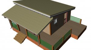 Баня под ключ Разноуровневая крыша