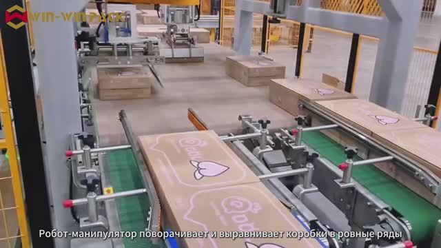 Высокоскоростной низкоуровневый паллетайзер для укладки картонных коробок | Паллетайзер #паллетайзер
