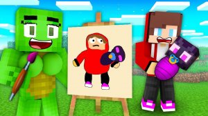 Майки нарисовал Джей Джея с Малышом Эндерменом в Майнкрафт | Minecraft мультфильм